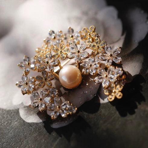 Flowers Pearl Brooch